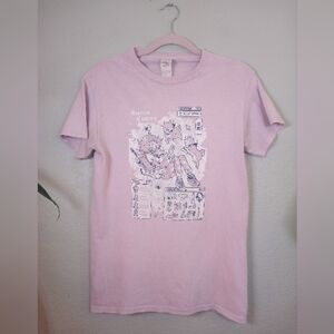 Shiba Quest Pastel Pink  Anime Graphic Thrashed Streetwear T Shirt Emo Sold Out